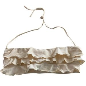 OndadeMar Ruffled Bandeau Bikini Top. Cream. M